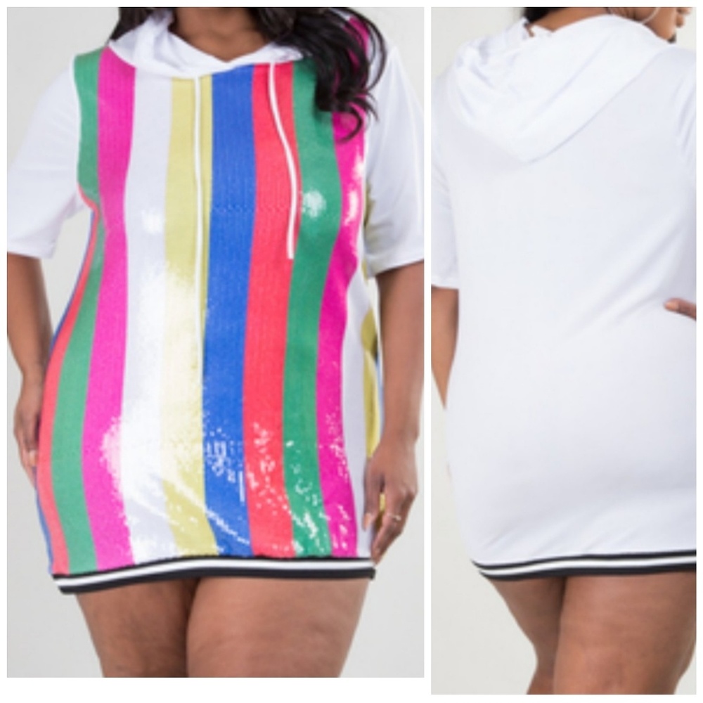 Stripped Hooded Dress